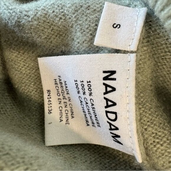 NAADAM  100% CASHMERE SWEATER SAGE GREEN SMALL WOMANS  CREWNECK SOFT COZY - Picture 6 of 10